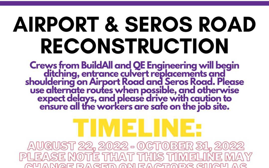 Construction Set to Begin on Airport and Seros Roads