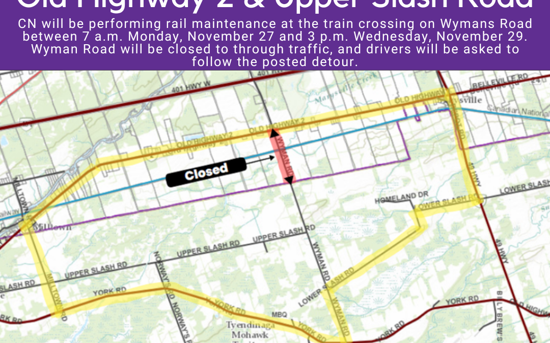 NOTICE: Wyman Road to be Closed Between Old Highway 2 & Upper Slash Road