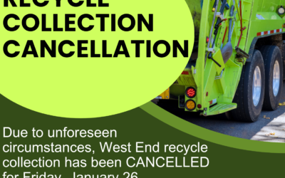 NOTICE: West End Recycle Collection Cancelled for Friday, January 26