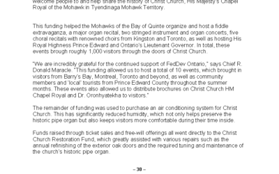 Government of Canada Funding Opens the Door to Canadian Heritage Site