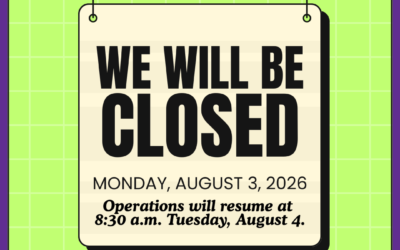 Office Closure – Monday, August 3, 2026
