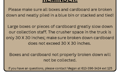 Cardboard Recycling Reminder