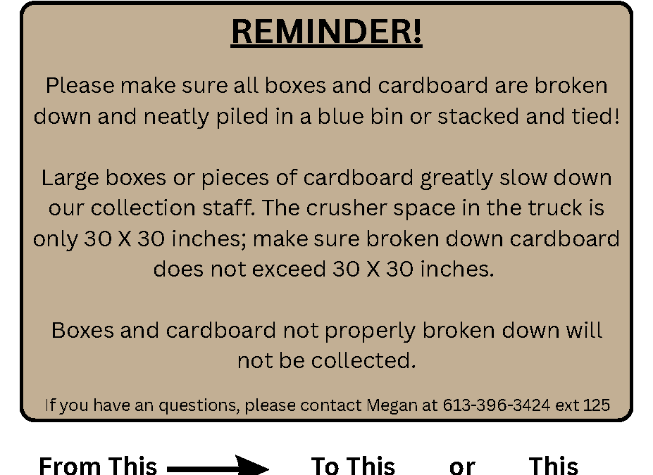 Cardboard Recycling Reminder