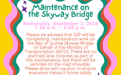 Upcoming Maintenance on the Bay of Quinte Skyway Bridge