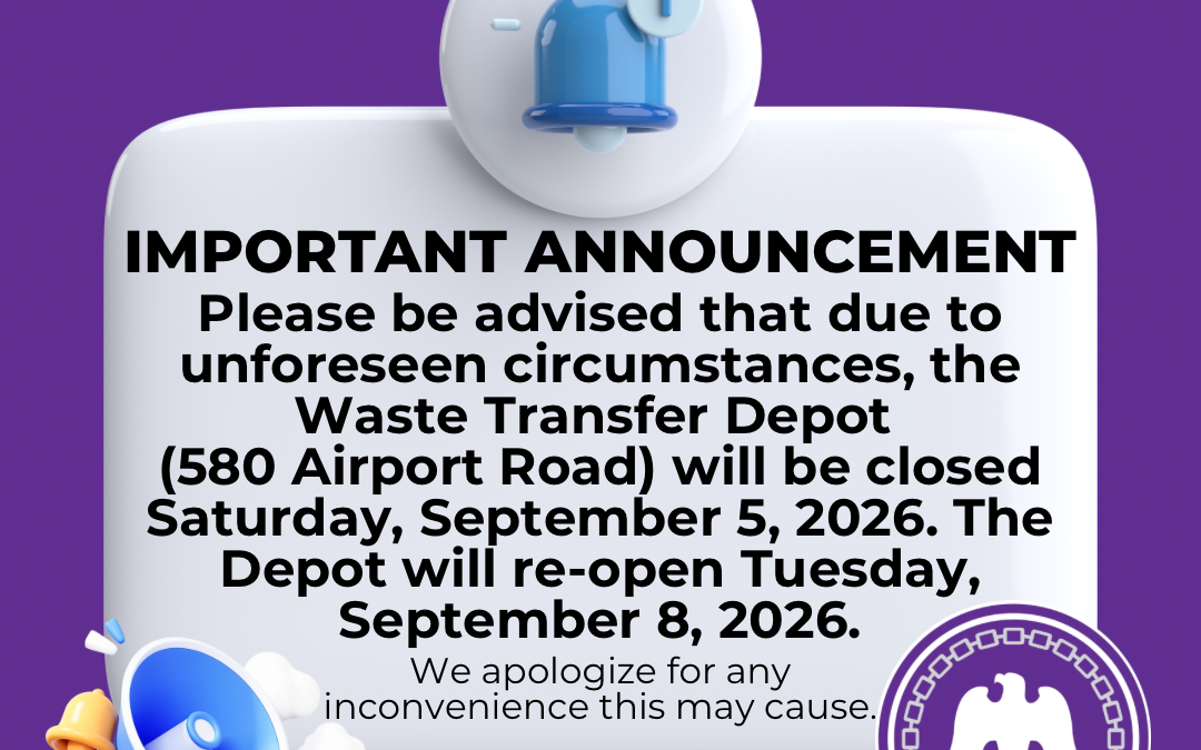 Waste Transfer Depot Closed Saturday, September 5
